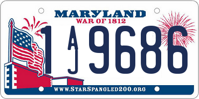 MD license plate 1AJ9686