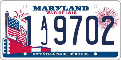 MD license plate 1AJ9702