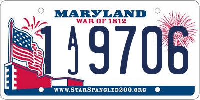 MD license plate 1AJ9706