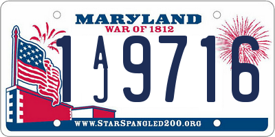 MD license plate 1AJ9716