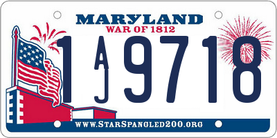 MD license plate 1AJ9718