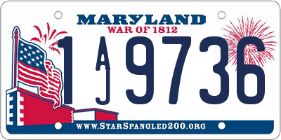 MD license plate 1AJ9736