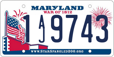 MD license plate 1AJ9743