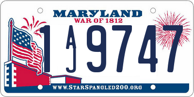 MD license plate 1AJ9747