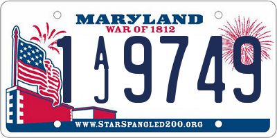 MD license plate 1AJ9749