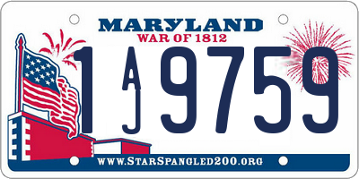 MD license plate 1AJ9759