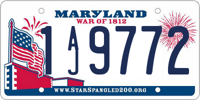 MD license plate 1AJ9772