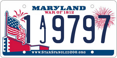 MD license plate 1AJ9797