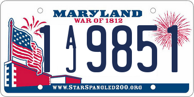 MD license plate 1AJ9851