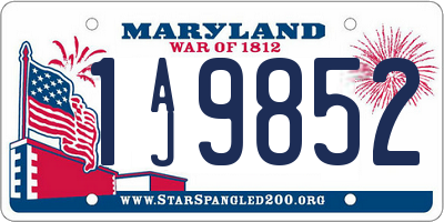 MD license plate 1AJ9852