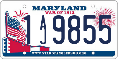 MD license plate 1AJ9855