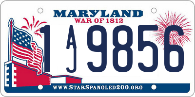 MD license plate 1AJ9856