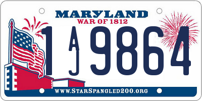 MD license plate 1AJ9864