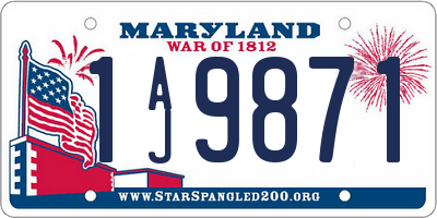 MD license plate 1AJ9871