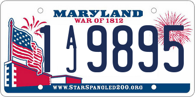 MD license plate 1AJ9895