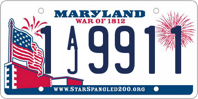 MD license plate 1AJ9911