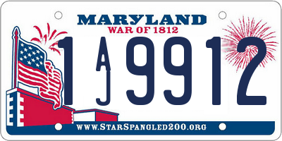 MD license plate 1AJ9912