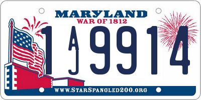 MD license plate 1AJ9914