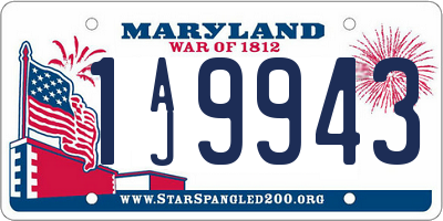 MD license plate 1AJ9943