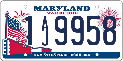 MD license plate 1AJ9958