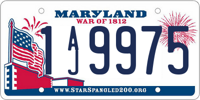 MD license plate 1AJ9975