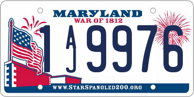 MD license plate 1AJ9976