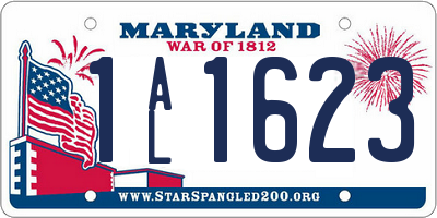 MD license plate 1AL1623