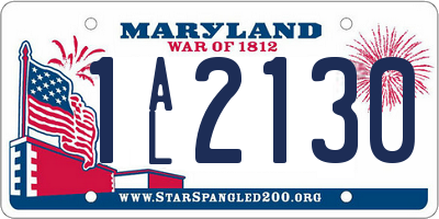 MD license plate 1AL2130