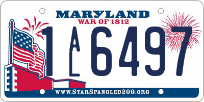 MD license plate 1AL6497