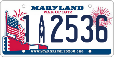 MD license plate 1AM2536