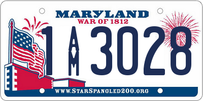 MD license plate 1AM3028