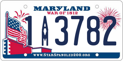 MD license plate 1AM3782
