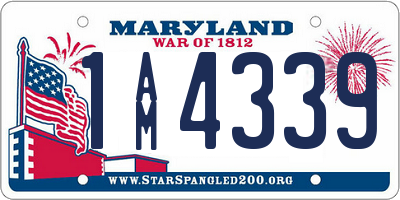 MD license plate 1AM4339