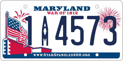 MD license plate 1AM4573