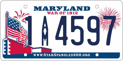 MD license plate 1AM4597