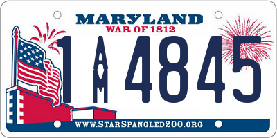 MD license plate 1AM4845
