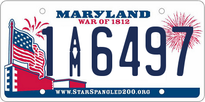 MD license plate 1AM6497