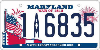 MD license plate 1AM6835