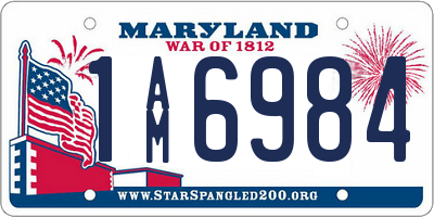 MD license plate 1AM6984