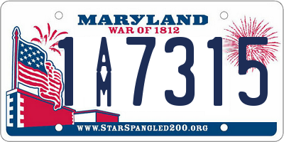 MD license plate 1AM7315