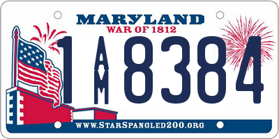 MD license plate 1AM8384