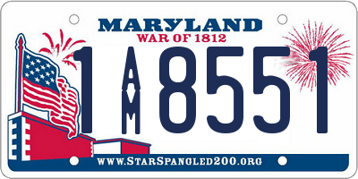 MD license plate 1AM8551