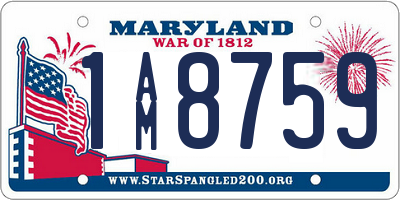 MD license plate 1AM8759