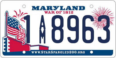 MD license plate 1AM8963