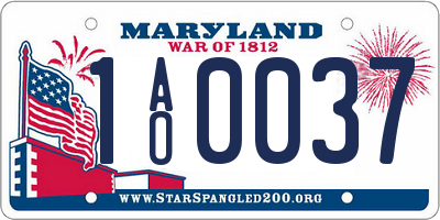 MD license plate 1AO0037
