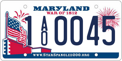 MD license plate 1AO0045
