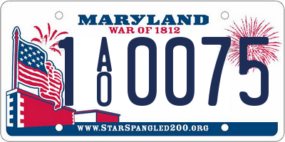 MD license plate 1AO0075