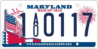 MD license plate 1AO0117