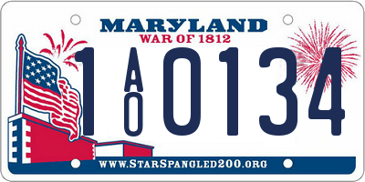 MD license plate 1AO0134