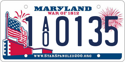 MD license plate 1AO0135
